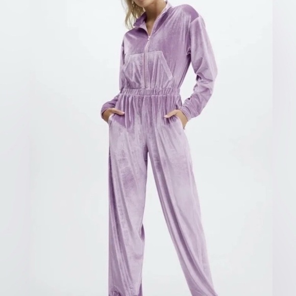 Fabletics Pants - Lavender Velvet Jumpsuit